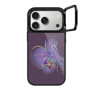 Imagem de CASETiFY Capa Glaze Ring Stand para iPhone 17 Pro [suporte/1,5 m. 1X proteção contra quedas de grau militar/compatível com Magsafe] - Orquídea em brilho - preta