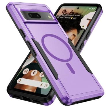 Imagem de Teayoha Capa para Google Pixel 7, [Compatível com Magsafe] [Teste de queda de grau militar] Capa protetora magnética resistente à prova de choque -16.3 cm (Roxo)