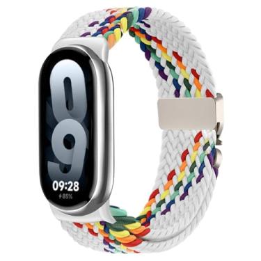 Imagem de Issinlky Pulseira trançada de nylon compatível com Xiao Mi Band 8/9/10, pulseira elástica de substituição para mulheres e homens