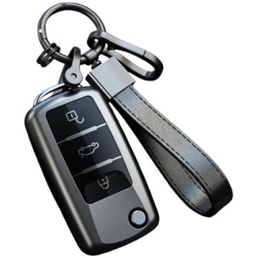 Imagem de Capa tpu para chave de carro, capa para Compatível com vw polo/golf/passat/beetle/caddy t5/up/eos/tiguan/skoda a5/seat leon/altea(Grey set 3)