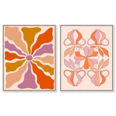 Imagem de Parisian Pink Haven Impressão em tela Sala de Estar Conjunto de 2 Arte de Parede por Art Remedy, Moldura Prata, 20 x 24