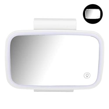 Imagem de Mingzhe Espelho de Viseira Solar LED Com Luzes LED Surround Integradas e Tela Sensível Ao Toque, Clipe Retrátil para Espelho Protetor Solar de Carro Universal, Natal Perfeito, Presente (Branca)