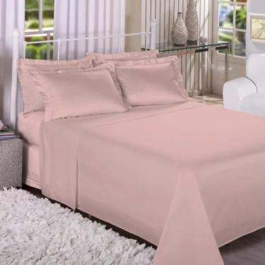 Imagem de Jogo de Cama Queen 300 Fios, 100% Algodão, 4 Peças, Rosê, Tresor