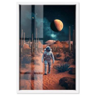 Imagem de Astronaut Arid Journey I Shadowbox Print Astronaut Wall Art por Art Remedy, moldura branca, 53 x 78 cm