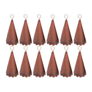 Imagem de Nishiyuenyi Conjunto de 12 Enfeites de Natal em Forma de Sino com Borda Floral, Pingente com Design Retrô, Sinos de Vento para Decoração Natalina em Hotéis E Loja, Bronze Vermelho, Tamanho real