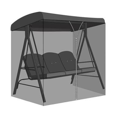 Imagem de CYTJHMD Tela de malha de poliéster com abertura de zíper, rede mosquiteira para pátio, preta, 1,25 x 2,05 x 2,05 m