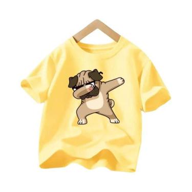 Imagem de Camiseta Infantil De Algodão Com Estampa De Cachorro Francês Bulldog, 