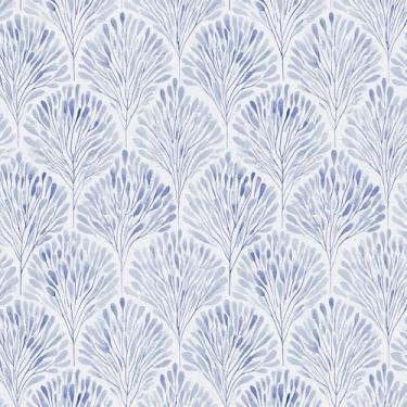 Imagem de HueBurst Papel de parede floral moderno Boho 43,9 cm x 1,016 cm folha de árvore azul papel de contato removível autoadesivo para quarto, banheiro, cozinha, armário, prateleira, vinil