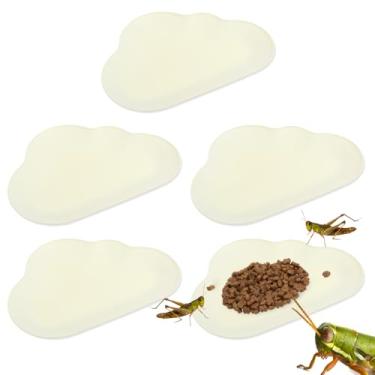 Imagem de 5 peças de prato de alimentação de invertebrados tigelas de críquete para baratas Dubia Isopod Springtails superworms pequenos insetos (branco)