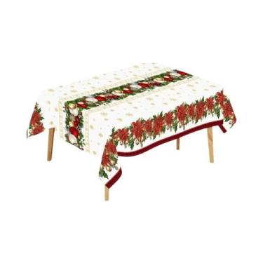 Imagem de Toalha De Mesa De Natal Holly Poinsettia, Capa De Mesa De Natal, Decor