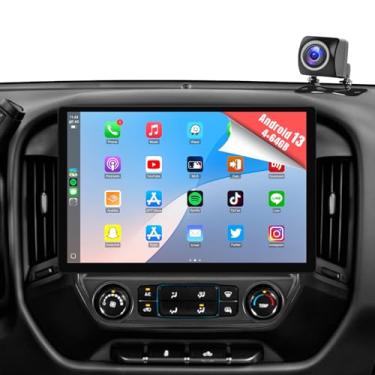 Imagem de Naifay 4G + 64G Android 13 estéreo automotivo para Chevy Silverado GMC Sierra 2014 2015 2016 2017 2018, tela sensível ao toque 2K de 13,1 polegadas para Silverado com CarPlay Android Auto Bluetooth