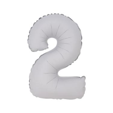 Imagem de BALAO CROMADO C/CANUDO 16" BRANCO FOSCO NUMERO 2