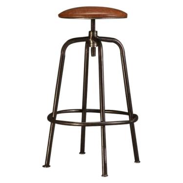 Imagem de Cadeira de bar de couro, vintage, rústica, elevadora, bancos, cozinha, pub, balcão, banquetas de bar com estrutura de metal, cadeiras de ajuste de assento