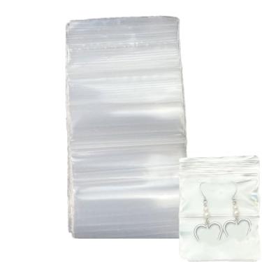 Imagem de YDJIANCAI 100 peças de sacos plásticos pequenos com zíper duplo, mini saquinhos, bolsa transparente reutilizável, mini sacos com zíper de 1,96 mil para armazenamento, joias, presentes, doces