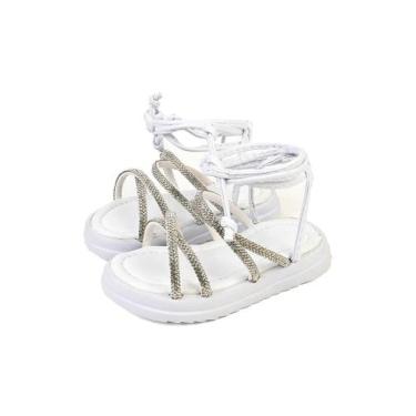 Imagem de Sandália Infantil Feminina Menina Strass Brilho Amarração ref 944/4 - 