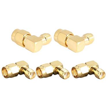 Imagem de Dioche 5 PCS SMA J Macho para SMA K Feminino Adaptador de Curvatura de ângulo Reto Conector Conversor Adaptador Coaxial RF de Alto Desempenho para Rádio Bidirecional Equipamento de