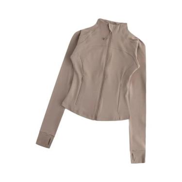 Imagem de Jaqueta Feminina Slim-Fit Com Gola Alta E Zíper Completo Para Fitness 