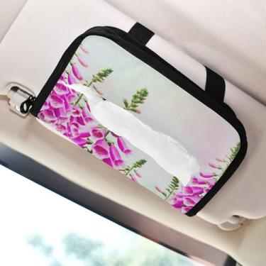Imagem de SEHANY Porta-lenços de papel de carro lavanda roxa, caixa de lenços para carro, viseira solar, porta-guardanapos retangular, dispensador de máscara de carro, caixa de lenços de papel para automóvel