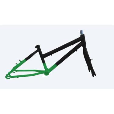 Imagem de Quadro Bicicleta de Aço Aro 20 Infantil Wendy, Preto degradê, Verde