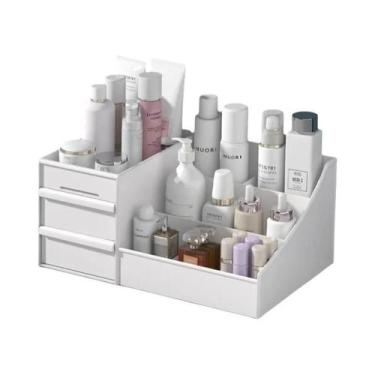 Imagem de Caixa Organizadora De Maquiagem Plástica Branca Para Dormitório, Organ