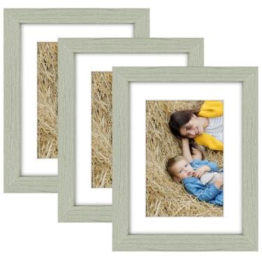 Imagem de Golden State Art, Porta-retrato 15 x 20 cm, pacote com 3 fotos foscas para 10 x 15 cm, com acrílico, conjunto de moldura de galeria - suporte de parede ou exibição de mesa (cinza, pacote com 3)