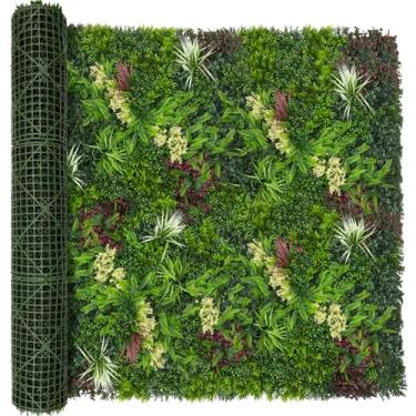 Imagem de DOPGIB Rolo de buxo de parede artificial hera: 152 cm x 304 cm folhas verdes resistentes a UV artificiais para fundo interno, jardim e privacidade de cobertura de parede e cerca, decoração de cerca de