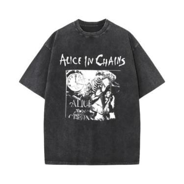 Imagem de Camiseta Vintage Masculina Da Banda De Rock Alice in Chains, Estilo Y2