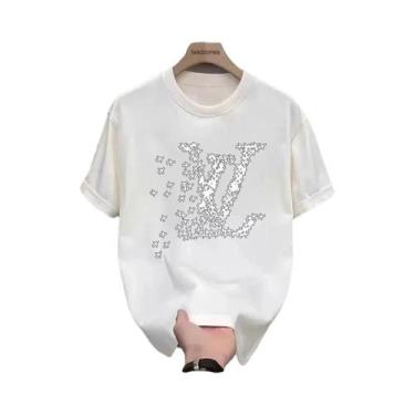 Imagem de Camiseta Unissex Oversized De Algodão Com Gola Redonda E Manga Curta, 