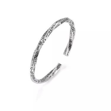 Imagem de Pulseira de prata 925 Graffiti para mulheres e homens 15g - Yiweisai