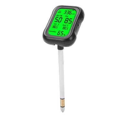 Imagem de Zhjvihx Testador de 6 Em 1, Medidor de PH Digital, Umidade, Fertilidade, Temperatura, Sensor de Intensidade de Luz Com Sonda Rotativa e Luz de Fundo LCD, para Plantas Externas
