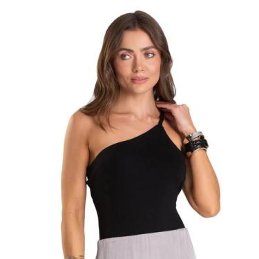 Imagem de Body Feminino Alça Trançada Dianna Preto, G, Preto