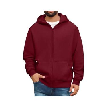 Imagem de Moletom Masculino Com Capuz Em Cores Sólidas E Bolsos Tipo Canguru, Ja