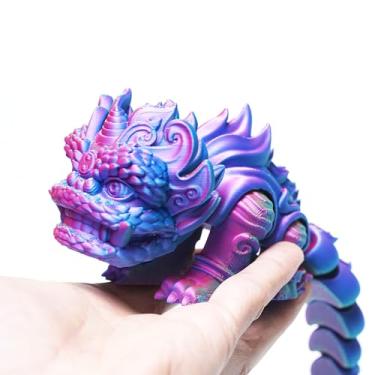 Imagem de Leão impresso em 3D, brinquedos fidget , animais misteriosos articulados flexíveis, presente surpresa para festival, decoração de estatuetas domésticas, decorações de mesa executiva (PG)