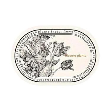 Imagem de Sousplats Elípticos De Couro PU Floral, Impermeáveis, Resistentes Ao C