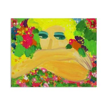 Imagem de Walasse Ting Wall Art Where is the Mr Ting Giclee Impressão em tela de famosa pintura abstrata colorida presente para decoração de quarto de banheiro moderno 80 x 60 cm (31 x 24 polegadas) pôster