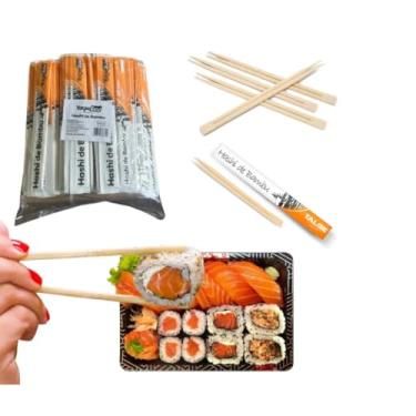 Imagem de Hashi Palitos Japoneses de Bambu Descartáveis, 100 Pares, Natural