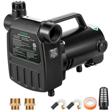 Imagem de VIVOSUN Bomba de transferência de água 1HP, bomba utilitária de transferência de água com caixa de ferro fundido de 2700 GPH com interruptor ON/OFF, adaptadores de mangueira, conectores de latão e