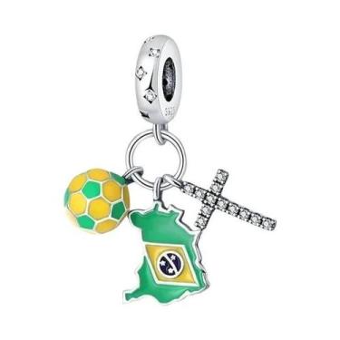 Imagem de Berloques De Prata Com Acabamento Verde Em Formato De Abacate, Besouro