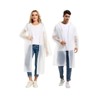Imagem de Ponchos De Chuva Reutilizáveis Para Adultos, Impermeáveis, Com Capuz E