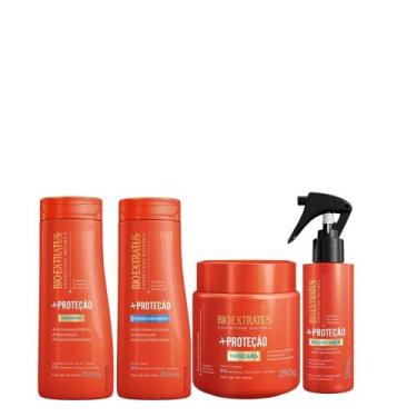 Imagem de Kit shampoo, condicionador, spray, mascara - bio extratus +proteção