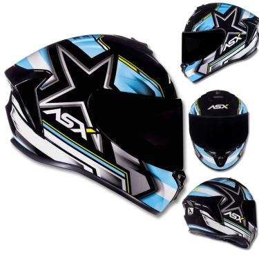 Imagem de Capacete ASX Draken Pilot Argentina Preto Azul e Branco