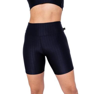 Imagem de short poliamida 3d cintura alta meia coxa - ASHYC, Preto, M/40