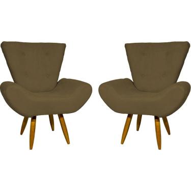 Imagem de Kit 2 Poltronas Decorativa Para Sala Recepção Manicure Consultório Escritório Emilia Suede