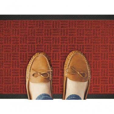 Imagem de Capacho Textura Quadriculada Com Borda Fenice Vermelho 69x39cm - Uzoo Tapete Fenice Liso 69x39cm Vermelho