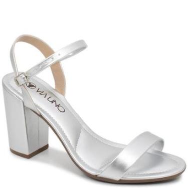Imagem de Sandália Feminina Salto Bloco Fivela Via Uno 874002-Feminino