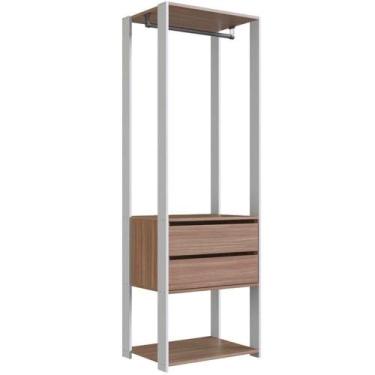 Imagem de Guarda Roupa Closet 02 Gavetas 183x60cm Branco Montana Proddy Branco M