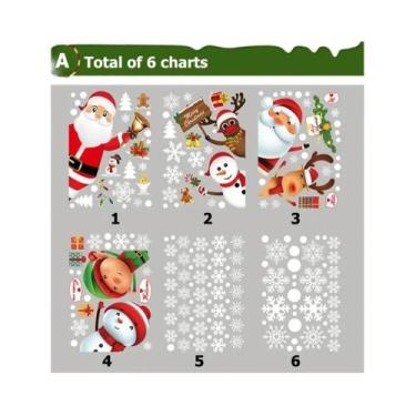 Imagem de Adesivos Estáticos De Natal Floco De Neve Rena Papai Noel 2026 Para Ja