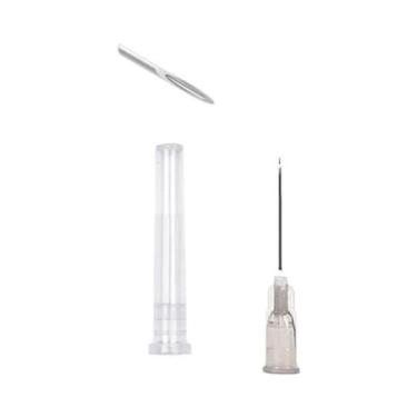 Imagem de Agulhas Transparentes Tipo Bayoneta 100un. Para Aplicação De Cola Em S