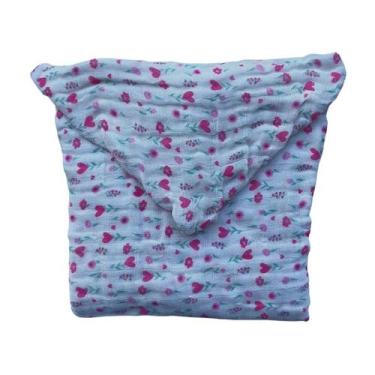 Imagem de Toalha Fralda Soft Capuz Banho Infantil Criança Menino Menina Enxoval 