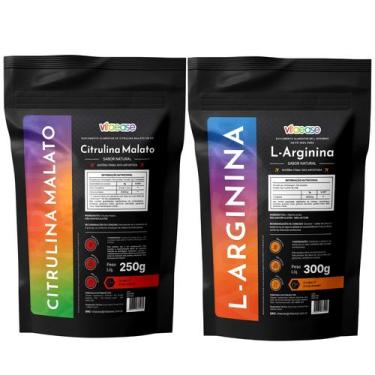 Imagem de Combo Citrulina Malato 250g Arginina 300g  PréTreino em Pó  Suplemento